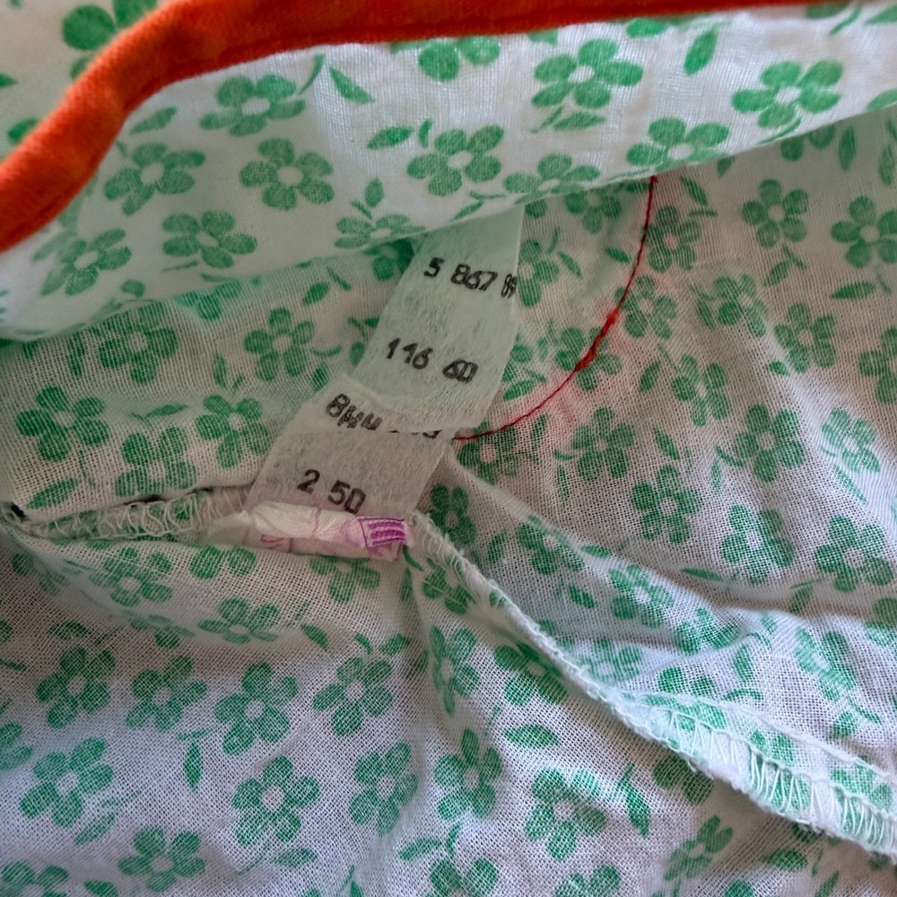 Vintage Floral Green and Orange girls Dress - Picture 6 of 9